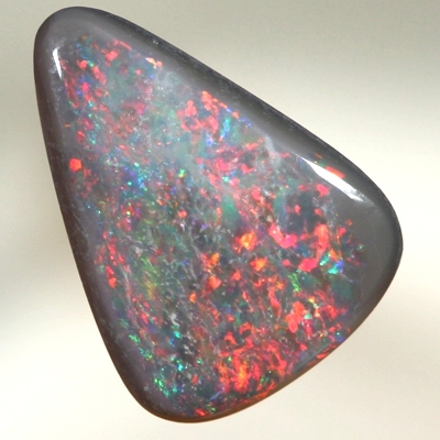 SOLID BLACK OPAL Blood red and burning orange 